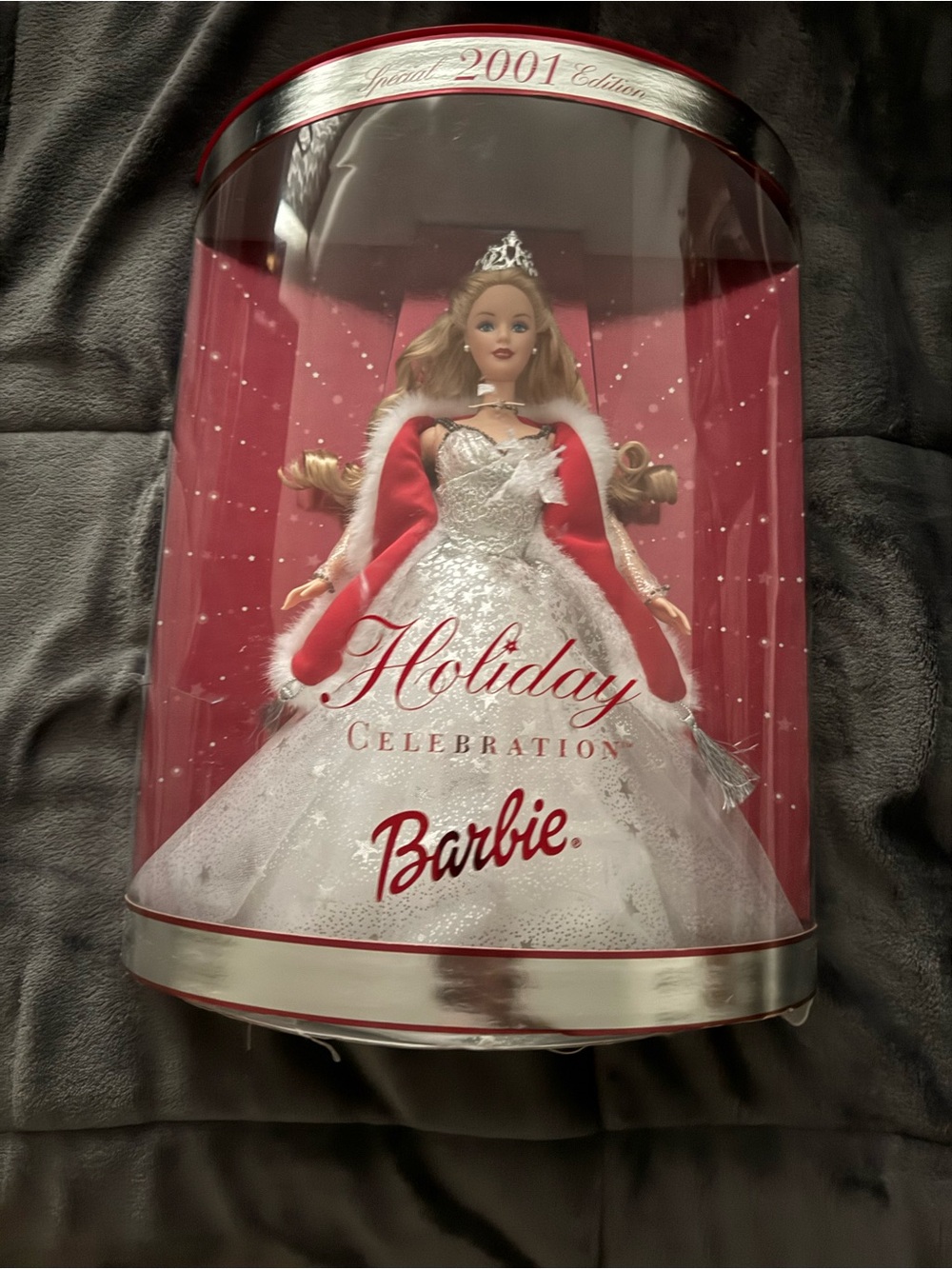 Barbie Holiday Celebration Doll – White and Red Sparkling Gown